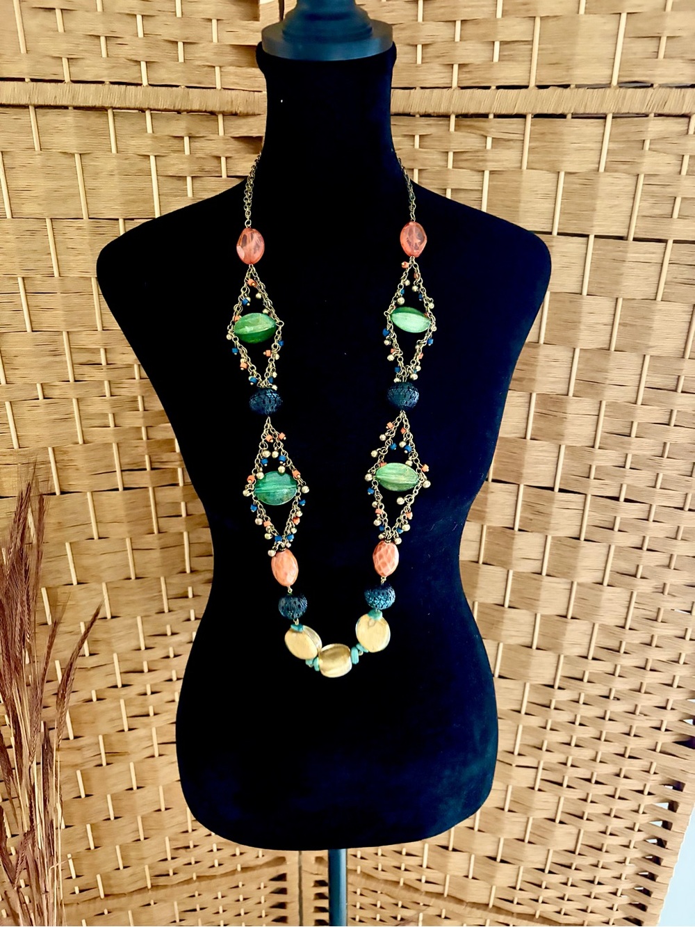 Bohemian Multicolor Beaded Statement Necklace - Long Women’s Jewelry